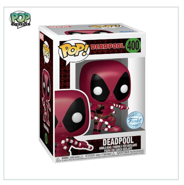 Funko Pop POP! & Tee: Deadpool W/ Candy Canes (Metallic) - Marvel - Special Edition  Primeira Linha