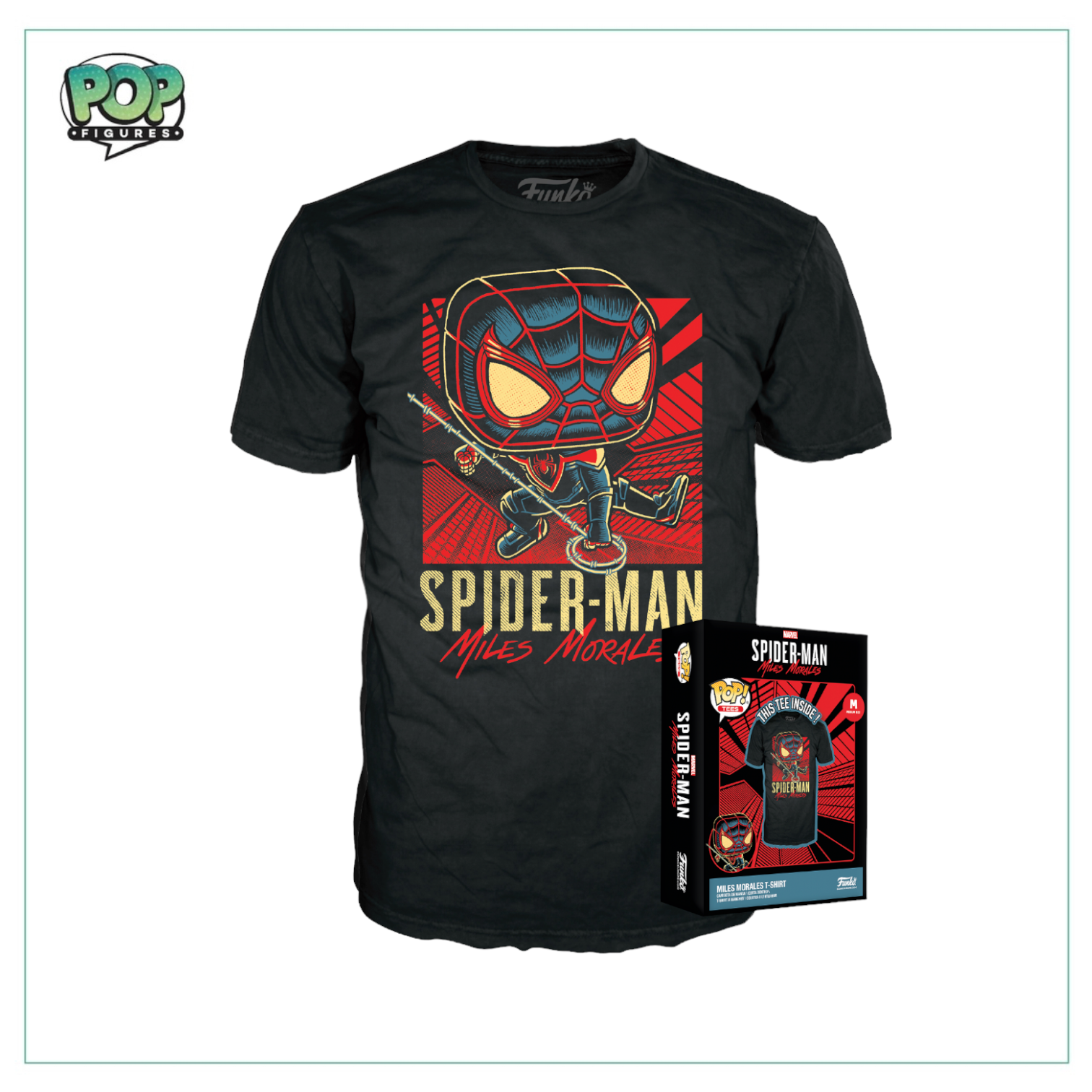 Funko Pop Boxed Tee: Spider-Man Miles Morales - Marvel - PREORDER  Primeira Linha
