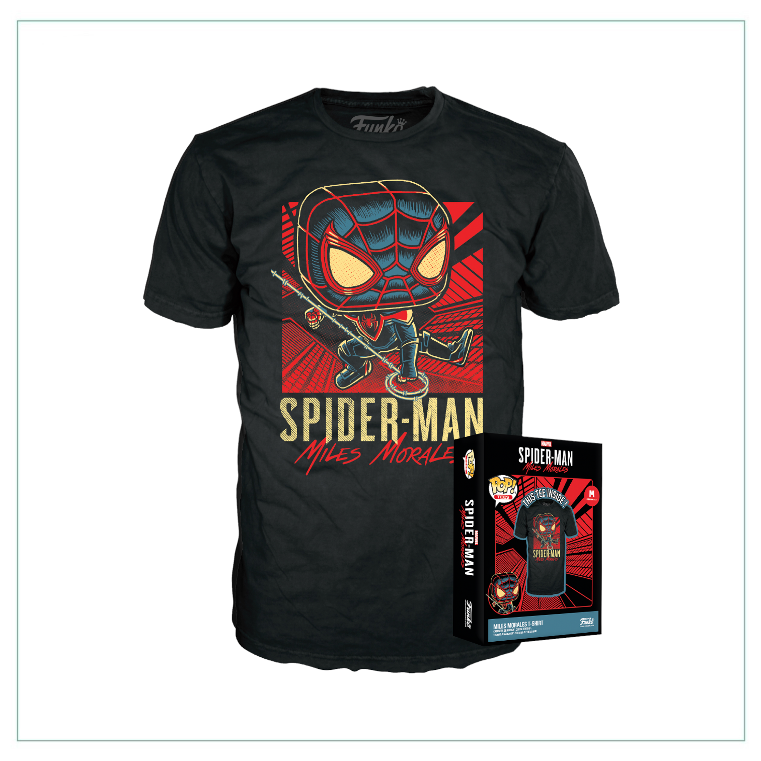Funko Pop Boxed Tee: Spider-Man Miles Morales - Marvel - PREORDER  Primeira Linha